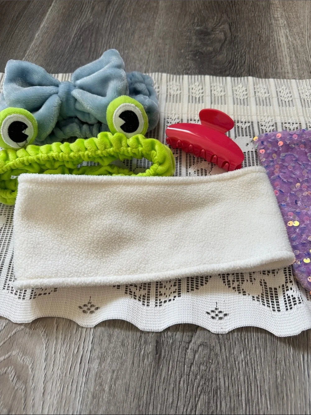 Hair Accessory Set - Spa and Ear Warmer Headbands with Claw Clip and Bag